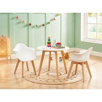 Kinderstuhl mit Armlehnen 2er-Set - Polypropylen & Buche - Weiß - POUPPINETTE von Vente-unique