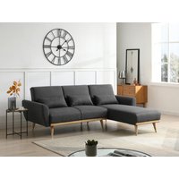 Klappecksofa mit Schlaffunktion - Stoff - Anthrazit - ANDINO von Vente-unique