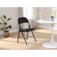 Klappstuhl 2er-Set - Samt & Metall - Schwarz - ORTENSIA von Vente-unique