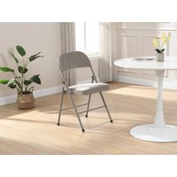 Klappstuhl 2er-Set - Samt & Metall - Taupe - ORTENSIA von Vente-unique