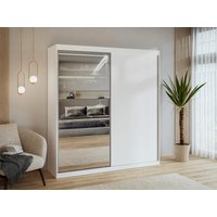 Kleiderschrank mit 2 Schiebetüren - Mit Spiegel - 200 cm - Weiß - OCHIRA von Vente-unique