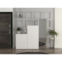 Kleiderschrank mit 3 Türen - beliebig kombinierbar - Mit Spiegel - 180 cm - Weiß - TELEZA Kleiderschrank mit 3 Türen - beliebig kombinierbar - Mit Spiegel - 180 cm - Weiß - TELEZA von Vente-unique