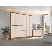 Kleiderschrank mit 6 Türen & 3 Schubladen - 180 cm - Beige & Holzfarben - PEROLI Kleiderschrank mit 6 Türen & 3 Schubladen - 180 cm - Beige & Holzfarben - PEROLI von Vente-unique