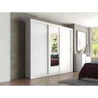 Kleiderschrank mit Spiegel - B. 220 cm - Weiß - ROXANE Kleiderschrank mit Spiegel - B. 220 cm - Weiß - ROXANE von Vente-unique