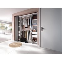 Kleiderschranksystem erweiterbar mit Vorhang - 110/178 cm - Weiß - LONAZA von Vente-unique