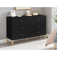 Kommode mit 6 Schubladen - Schwarz - LUREO von Vente-unique