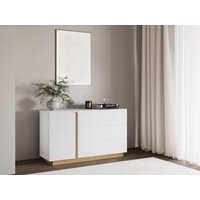 Kommode mit 6 Schubladen - Weiß & Holzfarben - NAPOLI II Kommode mit 6 Schubladen - Weiß & Holzfarben - NAPOLI II von Vente-unique