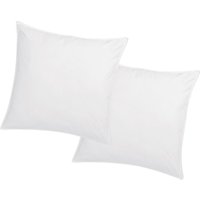 Kopfkissen 2er-Set Memory Schaum - 750 gr - 60 x 60 cm - Baumwollperkal - Weiß - AUXENCE von Vente-unique