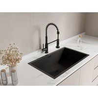 Küchenarmatur mit ausziehbarem Auslauf - Edelstahl - Schwarz matt - ROFLEX Küchenarmatur mit ausziehbarem Auslauf - Edelstahl - Schwarz matt - ROFLEX von Vente-unique