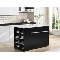 Kücheninsel mit Stauraum - Marmoroptik Weiß & Schwarz - MEILI von Vente-unique