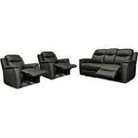 Ledergarnitur Relax 3+1+1 - Schwarz - EVASION von Vente-unique