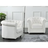 Ledersessel 2er-Set - Büffelleder - Weiß - CHESTERFIELD Ledersessel 2er-Set - Büffelleder - Weiß - CHESTERFIELD von Vente-unique