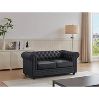 Ledersofa 2-Sitzer - Büffelleder - Schwarz - CHESTERFIELD Ledersofa 2-Sitzer - Büffelleder - Schwarz - CHESTERFIELD von Vente-unique