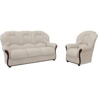 Ledersofa 3-Sitzer & Ledersessel - Büffelleder - Elfenbeinfarben - DAPHNE Ledersofa 3-Sitzer & Ledersessel - Büffelleder - Elfenbeinfarben - DAPHNE von Vente-unique
