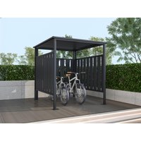 Multifunktionaler Fahrradunterstand aus anthrazitgrauem verzinktem Stahl - 3,65 m² - COPERNO von Vente-unique