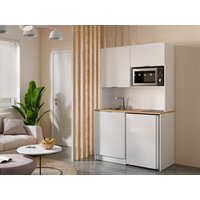Multifunktionsmöbel für Küchenzeile & Waschraum - Mit Arbeitsplatte 120 cm - Weiß & Holzfarben - CARMEO von Vente-unique