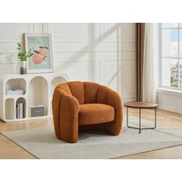 Muschelsessel - Chenille-Stoff - Terracotta - DELIPO Muschelsessel - Chenille-Stoff - Terracotta - DELIPO von Vente-unique