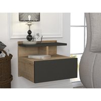 Nachttisch hängend - 1 Schublade - Holzfarben & Anthrazit - AZELNO von Vente-unique