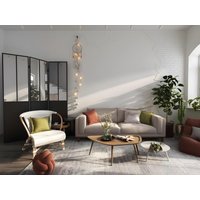 Paravent Raumteiler Industrial Style - 3 Flügel - 180 x 122 cm - Metall - Schwarz - COVENTRY von Vente-unique