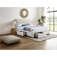 Polsterbett mit Schubladen - 180 x 200 cm - Stoff - Beige - LEOPOLD Polsterbett mit Schubladen - 180 x 200 cm - Stoff - Beige - LEOPOLD von Vente-unique