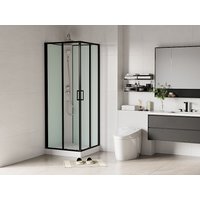 Quadratische Duschkabine - Schwarz & Weiß - 80 x 80 x 220 cm - SAMABI von Vente-unique