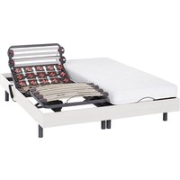 Relaxbett elektrisch - Latexmatratzen - PANDORA II von DREAMEA - mit OKIN-Motor - Weiß - 2 x 90 x 200 cm von Vente-unique