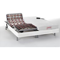 Relaxbett elektrisch - Matratzen mit oberem Teil aus Latex - 2 x 80 x 200 cm - Weiß - ETHER von DREAMEA von Vente-unique