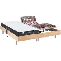 Relaxbett elektrisch - Taschenfedernkernmatratzen mit Formgedächtnis - PHANES von YSMÉE - mit OKIN-Motor - Holzfarben - 2 x 70 x 190 cm Relaxbett elektrisch - Taschenfedernkernmatratzen mit Formgedächtnis - PHANES von YSMÉE - mit OKIN-Motor - Holzfarben - 2 x 70 x 190 cm von Vente-unique