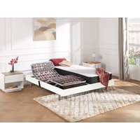 Relaxbett elektrisch - Taschenfedernkernmatratzen mit Formgedächtnis - PHANES von DREAMEA - mit OKIN-Motor - Weiß - 2 x 90 x 200 cm von Vente-unique
