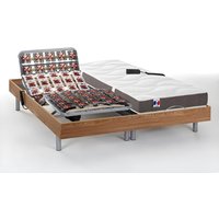 Relaxbett elektrisch mit Tellermodulen - Matratzen 100% Latex mit 3 Zonen - 2 x 90 x 200 cm - Holzfarben hell - JUPITER von  YSMÉE von Vente-unique