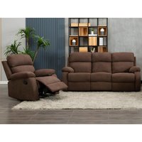 Relaxgarnitur 3+1 - Stoff - Braun - TOLZANO von Vente-unique