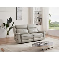 Relaxsofa 3-Sitzer elektrisch - Leder - Hellgrau - ADELIO von Vente-unique