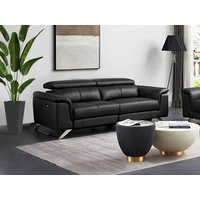 Relaxsofa 3-Sitzer elektrisch - Rindsleder - Schwarz - BREYT II Relaxsofa 3-Sitzer elektrisch - Rindsleder - Schwarz - BREYT II von Vente-unique