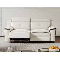 Relaxsofa Leder elektrisch 3-Sitzer - Weiß & Anthrazit - ANGELIQUE Relaxsofa Leder elektrisch 3-Sitzer - Weiß & Anthrazit - ANGELIQUE von Vente-unique