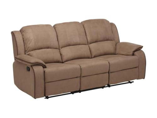 Vente-unique Relaxsofa Microfaser 3-Sitzer Herna - Braun von Vente-unique