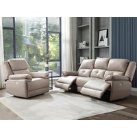 Relaxsofa elektrisch 3-Sitzer + Sessel - Stoff - Taupe - DOLENE von Vente-unique