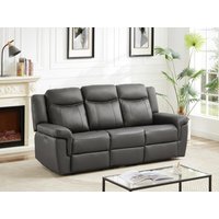 Relaxsofa elektrisch 3-Sitzer - Leder - Grau - KENNETH von Vente-unique