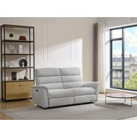 Relaxsofa elektrisch 3-Sitzer - Stoff - Hellgrau - CARTASIA von Vente-unique
