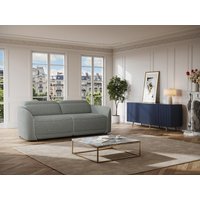 Relaxsofa elektrisch 3-Sitzer - melierter Stoff - Grau - OZARTO von Vente-unique