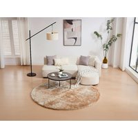 Runder Hochflorteppich ultraweich - D. 200 cm - Dunkelbeige - DOLCE von Vente-unique