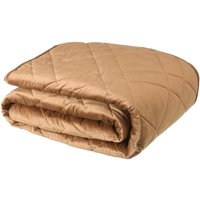 Samtgesteppte Tagesdecke - 220 x 225 cm - Kamel - PRILIO von Vente-unique