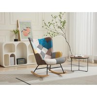 Schaukelsessel - melierter Stoff - Patchwork - mehrfarbig - ELMINA II von Vente-unique