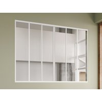 Schiebeglaswand - 180 x 130 cm - thermolackiertes Aluminium - Weiß - RAVENA Schiebeglaswand - 180 x 130 cm - thermolackiertes Aluminium - Weiß - RAVENA von Vente-unique