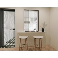 Schiebeglaswand - 90 x 130 cm - thermolackiertes Aluminium - Schwarz - RAVENA von Vente-unique