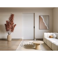 Schiebetür mit Galandage-System - 205 x 93 cm - MDF + Kunststoff (PVC) - Weiß - VARIN II von Vente-unique