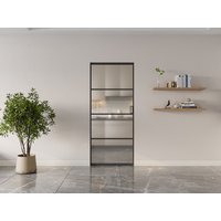 Schiebetür mit Galandage-System - Aluminium & Sicherheitsglas mattiert - 205 x 83 cm - SINCA II von Vente-unique