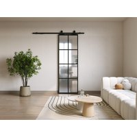 Schiebetür mit Laufschienensystem - Aluminium & Sicherheitsglas mattiert - 205 x 83 cm - WILDEN II Schiebetür mit Laufschienensystem - Aluminium & Sicherheitsglas mattiert - 205 x 83 cm - WILDEN II von Vente-unique