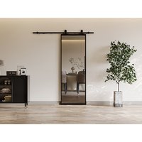 Schiebetür mit Laufschienensystem - Aluminium & rauchfarbenes Sicherheitsglas - 205 cm x 83 cm - LINCI II Schiebetür mit Laufschienensystem - Aluminium & rauchfarbenes Sicherheitsglas - 205 cm x 83 cm - LINCI II von Vente-unique