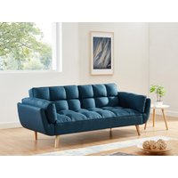 Schlafsofa Klappsofa 3-Sitzer - Stoff - Blau - LOELINE von Vente-unique