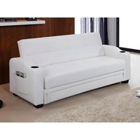 Schlafsofa Klappsofa - Kunstleder - Weiß - MIRELLA von Vente-unique